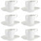 Set 6 tazas porcelana blanca c plato 120 colección VESSIA