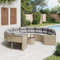 Xichuzi Gartensofa mit Tisch und Kissen Rund Beige Poly-Rattan, Balkonmöbel, Gartenlounge, Gartenmöbel, Balkon Sofa, Terrassen Sofa, Terrassenmöbel - 3318537