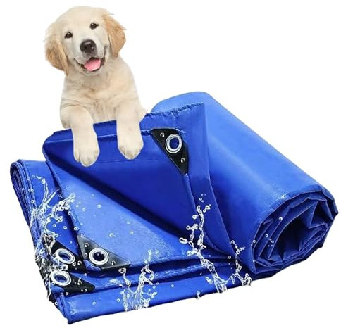 JXLQFA Poolabdeckung für Rund Pools, 0.5x29 m 450g/m² Poolplane aus PVC, Pool Abdeckplane mit Ösen Drahtseil Aluminiumverschluss, wasserdichte Poolfolie für Sommer Winter JXL11, Blau