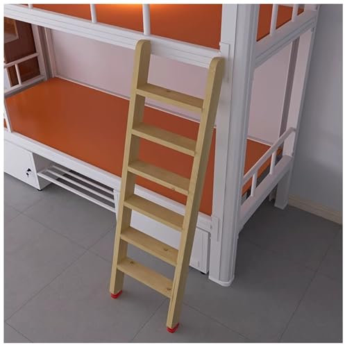 LXLZYXSF Replacement Double Bunk Bed Ladder for Trailer Motorhomes Kids Room Dorms, 100cm - 225cm Tall Wooden Loft Ladders, Upper Bunk Ladder with Braces & Hooks(185cm/6ft/72.8 High)