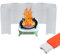 Lvjkes Paravento Fornello Campeggio, 14 Piatti Parabrezza Campeggio Pieghevole, Alluminio resistente alle alte temperature, con custodia di stoccaggio per viaggi, campeggio, escursioni, arrampicate