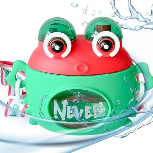 Rurunklee Spill Proof Water Bottle for Kids - Crab Shape Water Bottle,Cute Cartoon Leakproof Sports Cup with Strap, Double Drinking Modes Jug for Boys Girls
