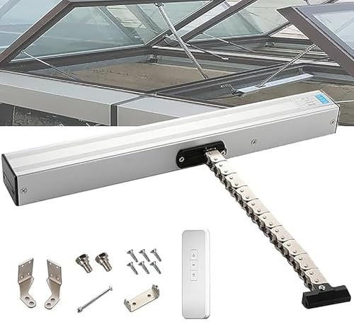Apriporta Automatico for finestre, attuatore Elettrico for Apertura finestre a Catena con Interruttore a Parete e Telecomando, apriporta e chiudiporta motorizzati for finestre(19.7In)
