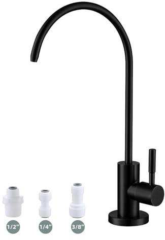 Bifordo Grifo de agua potable negro mate, grifo de filtro de agua sin plomo, fácil de instalar, grifo de ósmosis inversa para fregadero de cocina y bar