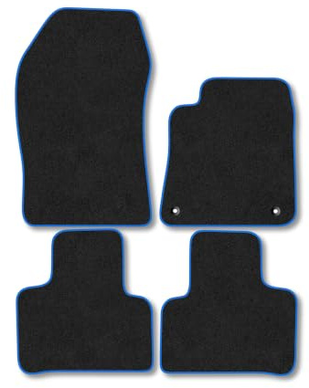 Citroen C5X (2022+) Car Mats Accessories Tailored Fit Tufted-Pile Premium Carpet Blue Trim non-Slip Floor Mats Full Coverage Compatible Accessory Full Front & Rear Set Hand-Finished