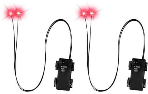 XAGMODSHN 2 Stück Halloween-LED-Augen, batteriebetrieben, wetterfest, Dekorationen in 2 hellen Farben, batteriebetrieben, LED-Party-Eigentum