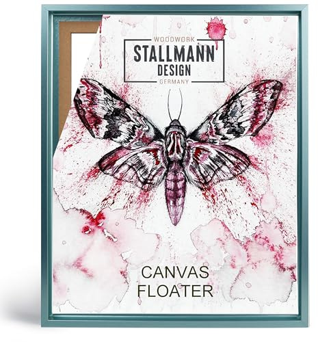 Stallmann Design Schattenfugenrahmen 20 x 30 cm | Farbe: Grün Pastell | Leer-Rahmen für Leinwände auf Keilrahmen | mit Montagezubehör | ohne Glas und Rückwand