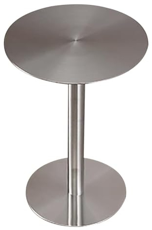 Failjierue Runder Bartisch aus Edelstahl, für drinnen und draußen, Cocktail-Tisch für Bistro, Pub, Cocktail, Küche, Esszimmer und Terrasse (50 x 74 cm)