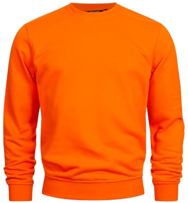 Indicode Herren Holt Sweatshirt aus Baumwollmischung mit RIPP-Bündchen | Bequeme aus Baumwollmix mit Rippbündchen, Freizeitpullover, Basic Pullover, Rundhalspullover für Männer