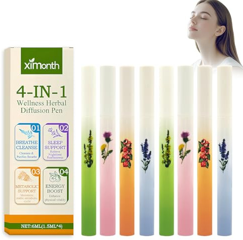 Lot de 8 purificateurs pulmonaires à base de gaze, purificateur de poumon | Stylo diffuseur de molène, aromathérapie, purificateur des poumons, inhalateur pour hommes et femmes