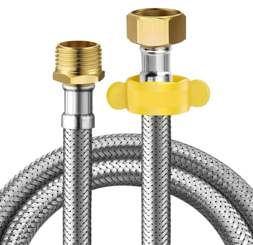 Lot de 2 tuyaux de douche flexibles en acier inoxydable avec connecteur G1/2 pour rénovation de salle de bain (30 cm)