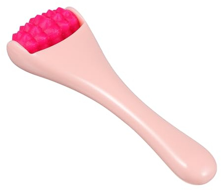 Augenroller Tragbar für Gesichtsmassage, Ergonomisch, Leicht, Rosa | Abs und Silikon, für Reise und Zuhause, Ganzgesichtsanwendung, Schönheitsmassagegerät, 1 Stück