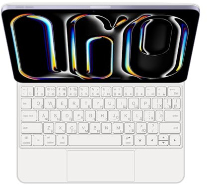 GUPENAA Keyboard Case for iPad Air 11-inch (M3 2025/M2 2024),iPad Pro 11 inch (4th/3rd/2nd/1st Gen)&Air 5/4 10.9, Easy-Set Magic Floating Cantilever Stand,7 Colors Backlight,White,Russian