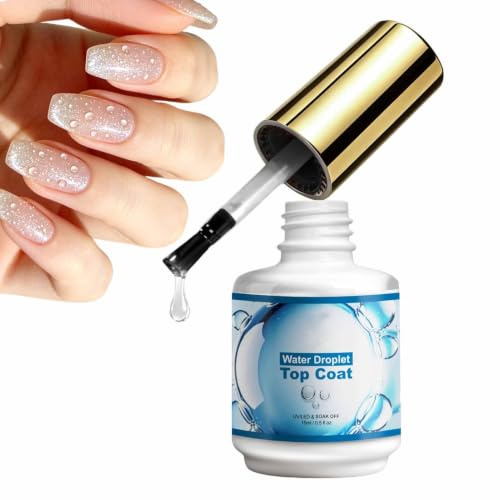 Gel for Nails 15ml Transparent Fast Drying | Water Drop Gel Top Coat for Beginner Women Girlfriend Wife Birthdays Holidays Mothers Day