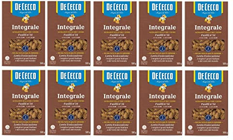 10x Pasta De Cecco Fusilli integrali n. 34 Vollkorn italienisch Nudeln 500 g