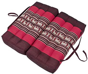 Handelsturm Thaikissen Faltbares Sitzkissen 40x40 für Entspannung, Meditation oder Yoga (Elefanten rot)