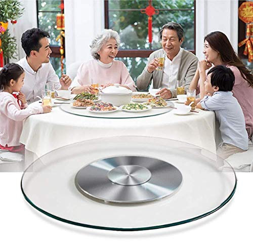 Plato Giratorio Tartas para Servir Bandeja Cristal mesa de comedor placa de vidrio giratorio plato giratorio con rodamiento silencioso bandeja de metal Heavy Duty Lazy Susan (Size : 60cm/23.5in)