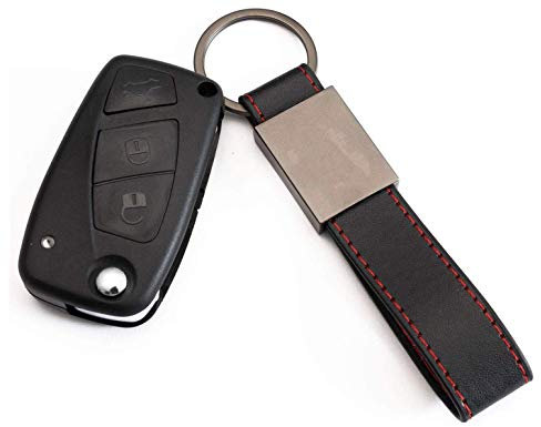 Ricambio Chiave per Telecomando Compatibile per Fiat Grande Punto Evo Bravo 500L Lancia Y Delta Musa Guscio con Lama a 3 Tasti(Con vano batteria sotto la lama nero) (NO PANDA)