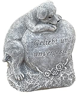 stoneandstyle Grabstein Hund Geliebt und Unvergessen frostfest wetterfest Steinguss