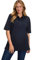 Ulla Popken Damen Basic Poloshirt T-Shirt, blauschwarz, 62-64