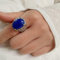 Silberring Naturstein Achat Ring Verstellbarer Fingerring Damen Herren Schmuck,2 Lapislazuli