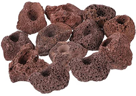 Mipcase 12 Unterwasser-Zimmerpflanze Lose Steine Dekorative Betta-Landschaft Aquarium Bonsai-Topf Hausring Rest Lavahöhle Ringe Steine