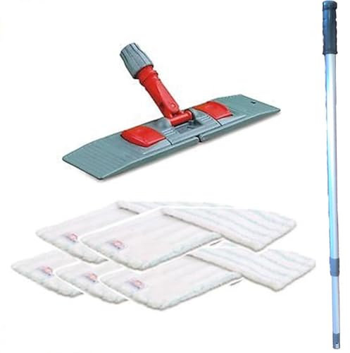 maxxi4you Wischmopp Set Premium mit Teleskopstiel 60 cm inkl. 5 x Wischmopp Mikrofaser