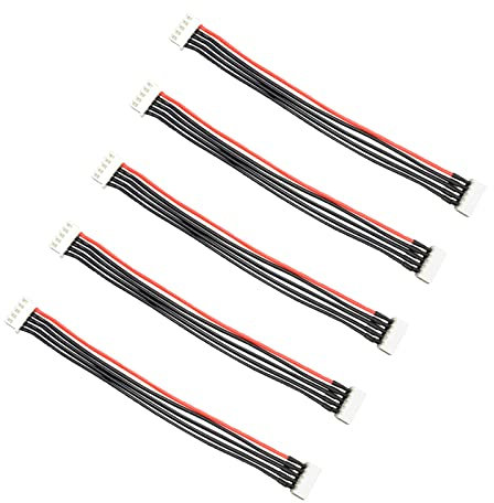 Boladge 5 Stück 4S 5Pins JST-XH 2S-6S Balance Stecker Verlängerungskabel Männlich auf Buchse Lipo Adapter mit 15CM 22AWG Silikon Draht (4S)