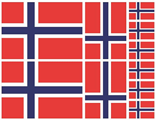 Samunshi® Aufkleber Set Norwegen Autoaufkleber 10 Flaggen Set 15cm Set Norwegen