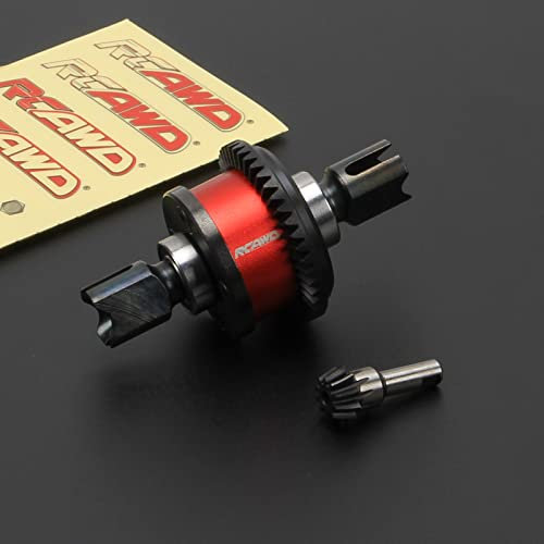 RCAWD Active F/R Differential-Set 10T Hauptgetriebe für Arrma 1/8 Typhon Notorious Talion Kraton Outcast 6s Upgrades Teile (rot)