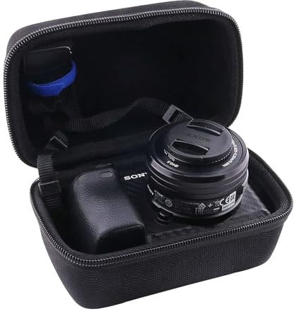 JINMEI Hard EVA Carrying Case Compatible with Panasonic Lumix GX85 12-32mm Lens/G7 4K 14-42mm Lens/Sony Alpha a6400 16-50mm Lens/a6700/a6100 Lens Camera case.(small)