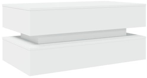 vidaXL Mesa de Centro con Luces LED Blanco 90x50x40 cm