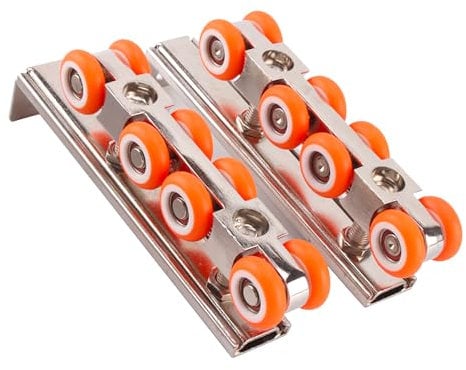 Kit Porta Scorrevole, Con Guida Porta Scorrevole, Carrello porta Scorrevole, Porte Scorrevoli con Binario Esterno Adatto per Porte in Vetro e porte Scorrevoli, 2 Pezzi