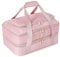Prokva Insulated Casserole Carrier for Hot or Cold, Thermal Lasagna Lugger Tote to Keep Food Warm, Double Decker Food Warmer Bag Fits 9”x13” Baking Dish, Pink