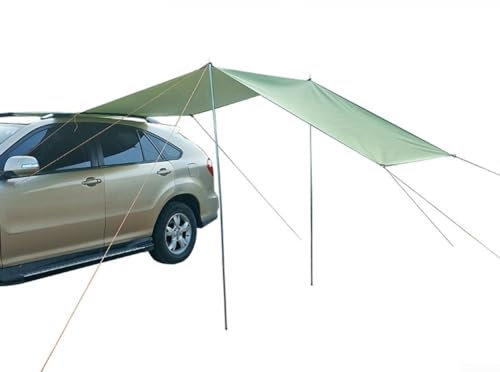 Toldo de coche al aire libre, refugio portátil impermeable, tienda lateral para playa, camping, pesca, picnic (verde militar)