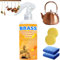HOUXIANDOU Instant Polishing & Cleaning Spray for Brass, Instant Brass and Copper Tarnish Remover, Brass Cleaner and Polish, for Antiques, Cookware, Jewelry (1 Bottle)