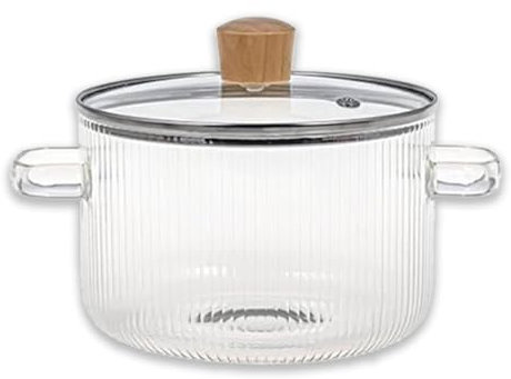 Uhidka Glas-Töpfe zum Kochen auf Dem Herd mit Deckeln - Glas-Topf mit Deckel - Glas-Simmertopf für Herd Potpourri - Klare Töpfe, Einfach zu Bedienen, Langlebig.
