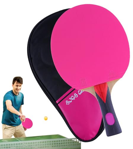 Colored Pong Racket | Carbon Pong Bat Set | Pong Racket with Carrying Case | Table Tennis Bat Set | Indoor Table Tennis Racket Enhanced Hand Grip for Indoor, Outdoor, Home, Gym