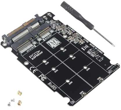 HALJIA SFF-8639 NVME U.2 a Dual SSD Combo adaptador convertidor NGFF M.2 M Key SATA PCIE tarjeta adaptadora para placa base Reemplazo SSD 750 P3600 P3700