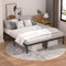 Sweetcrispy Bett 180x200, Bettgestell aus Metall, Modern Jugendbett mit Lattenrost, Höhe 35 cm mit Stauraum unter dem Bett, Schwarz