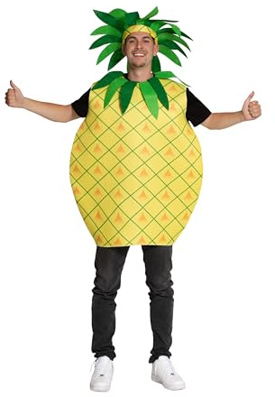 Partychimp Ananas Kostüm Erwachsene, Lustiges Ananas Kostüm Unisex, Obst Kostüm Herren & Damen, Food Kostüm Party Outfit für Karneval, JGA, Mottoparty & Festival, Einheitsgröße
