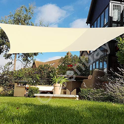 Greenbay Anti-UV Anti-UV Sun Shade Sail Outdoor Garden Patio Party Sunscreen Canopy Square Cream 5x5m