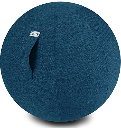 VLUV STOV Stoff Sitzball - Ø 65 cm in Farbe Petrol + + Inklusive Ball-Pumpe und Zubehör Hochwertige Sitzbälle/Gymnastikbälle für Zuhause und Büro. (Ø 65 cm)