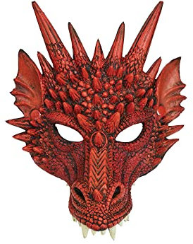 Bristol Novelty BM552 Masque rouge de dragon, pour homme ou femme, taille unique Halloween