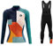 UGLY FROG Fahrradbekleidung Set Damen Verdickte Radtrikot Fahrradtrikot Langarm + Fahrradhose Lang mit Sitzpolster, Wärmehaltung/Fleece/Warm/Hochelastisch （Zwei Stücke XS-6XL