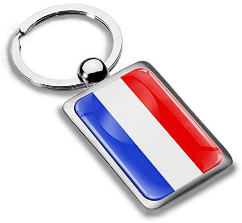 Biomar Labs® Schlüsselanhänger Metall Keyring Autoschlüssel Geschenk Metall-Schlüsselanhänger Schlüsselbund Edelstahl Flagge Niederlande Niederländische Holland, KK 224