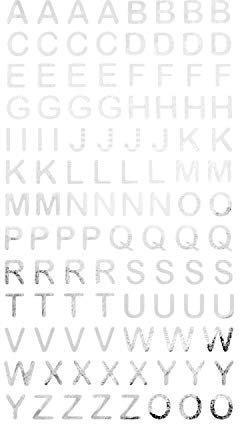 Oblique Unique ABC Alphabet Buchstaben Sticker Aufkleber zum Spielen Scrapbooking Basteln Bekleben von Einladungen für Schuleinführung Kinder Geburtstag UVM. - Farbe wählbar (Silber)
