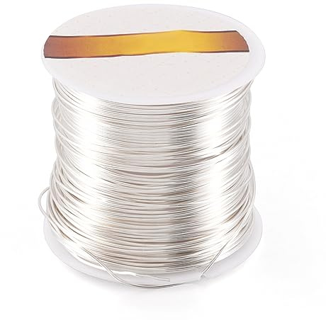 Pandahall 42.6 Feet Tarnish Resistant Copper Wire 21 Gauge Wire JewelryWire Beading Craft Wire for Jewelry Making (Silver)