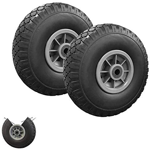 IDMarket - Lot de 2 Roues increvables 250mm pour Diable Chariot alésage axe 16mm