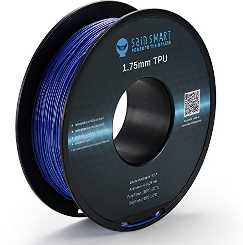 SainSmart flexibles TPU 3D-Druck-Filament, 1,75 mm, 0,8 kg, Maßgenauigkeit +/- 0,05 mm, Galaxy Blue